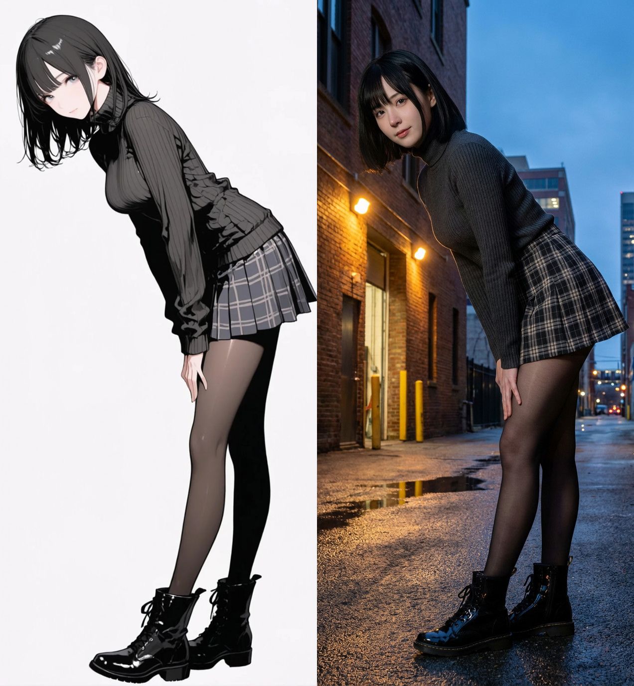 애니메이션 캐릭터를 실사 인물로 변환 - 2