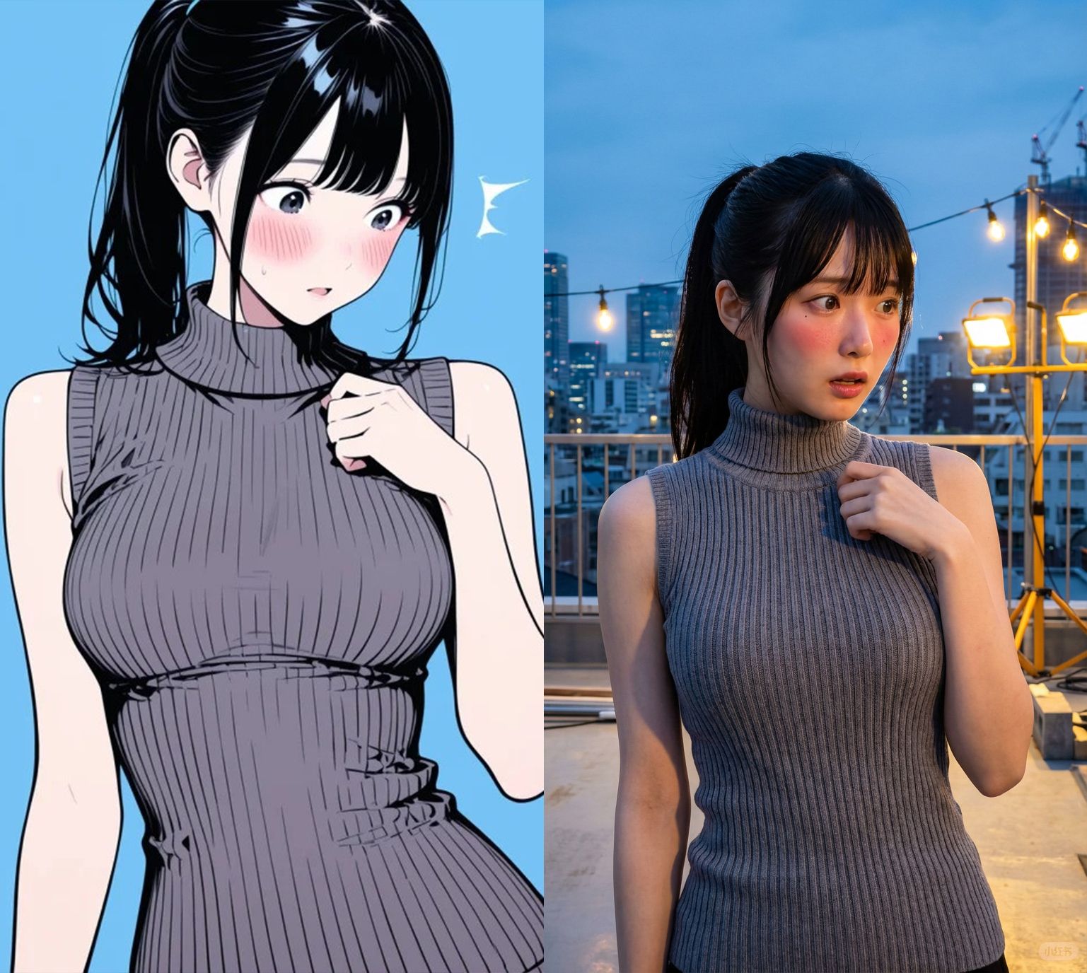 애니메이션 캐릭터를 실사 인물로 변환 - 3