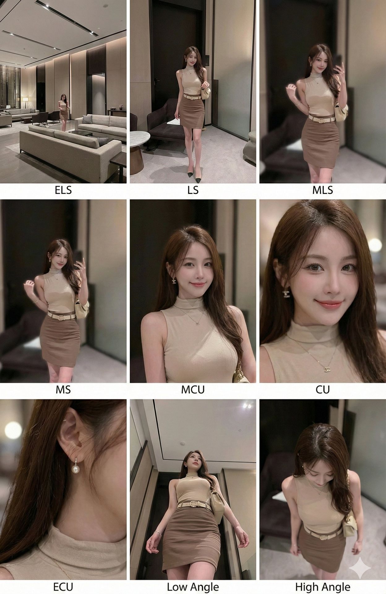 Kinowy Arkusz Kontaktowy - Siatka 9 Ujęć