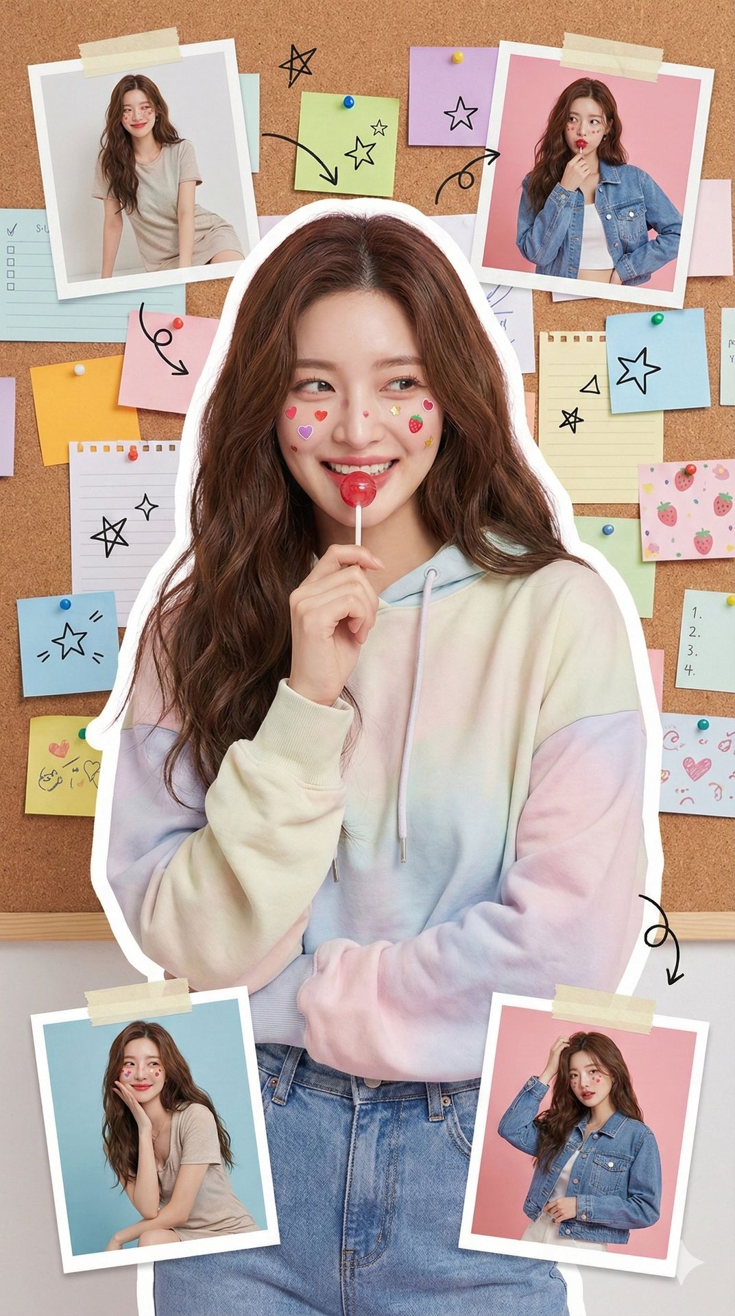 Colagem de Retrato Fashion Estilo Scrapbook Doce - 2