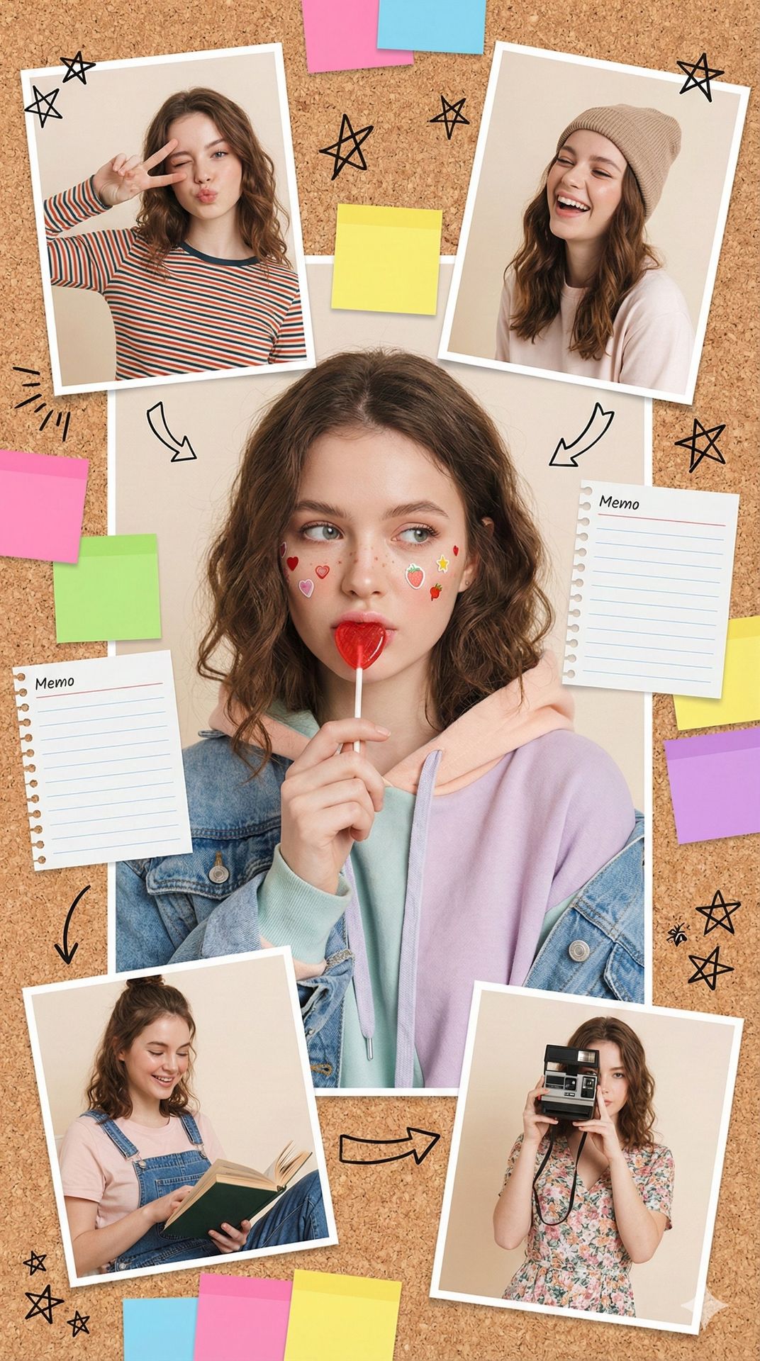 Colagem de Retrato Fashion Estilo Scrapbook Doce - 4