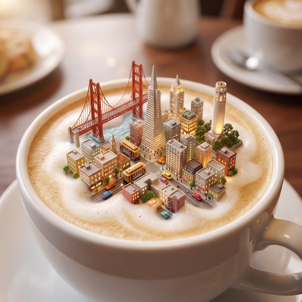 Cidade em Miniatura na Xícara de Café - 2