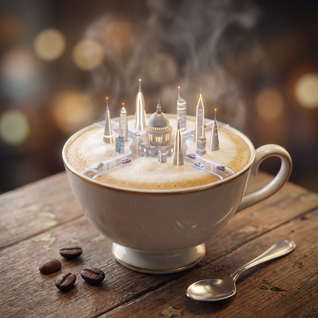Cidade em Miniatura na Xícara de Café - 3